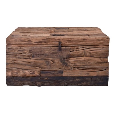 Orbec Recycled Railway Sleeper Timber Trunk Coffee Table, 90cm