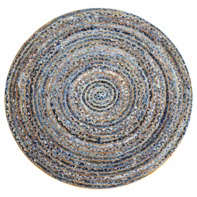 Spiral No.1127 Handwoven Jute Round Rug, 120cm