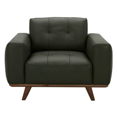 Iskro Leather Armchair, Dark Moss