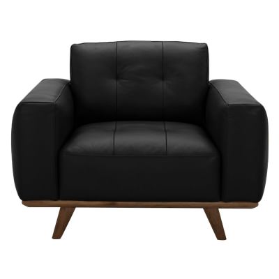 Iskro Leather Armchair, Black