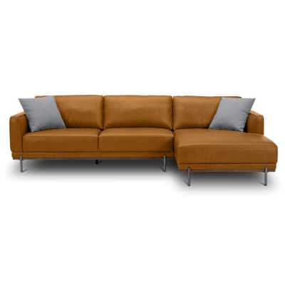 Montra Leather Corner Sofa, 4 Seater with RHF Chaise, Tan