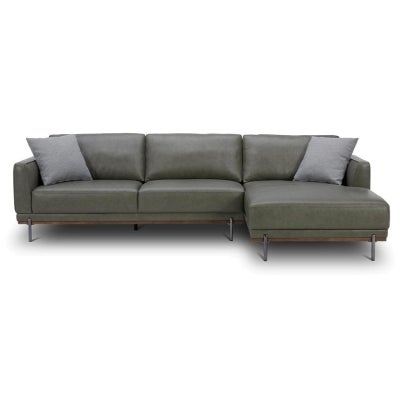 Montra Leather Corner Sofa, 4 Seater with RHF Chaise, Sage