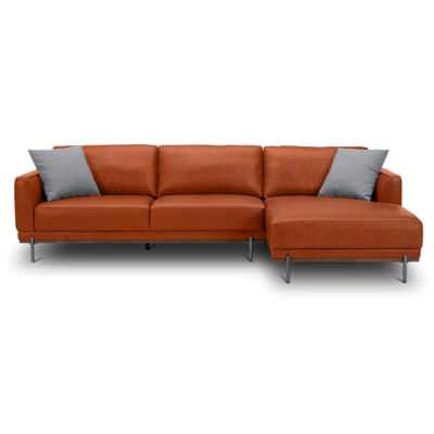 Montra Leather Corner Sofa, 4 Seater with RHF Chaise, Cognac