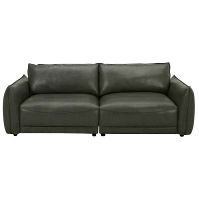 Olsvik Leather Modular Sofa, 3 Seater, Dark Moss