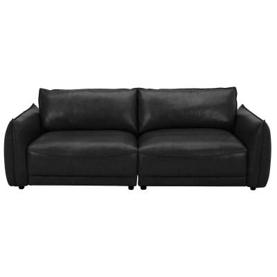 Olsvik Leather Modular Sofa, 3 Seater, Black