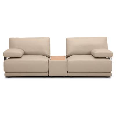 Kalsen Leather Modular Sofa, 2 Seater, Vintage Cream