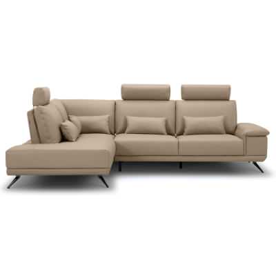 Hestby Leather Modular Corner Sofa, 2.5 Seater with Left Bumper, Sand