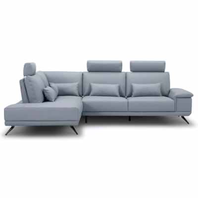 Hestby Leather Modular Corner Sofa, 2.5 Seater with Left Bumper,Slate Blue