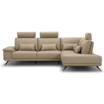 Hestby Leather Modular Corner Sofa, 2.5 Seater with Right Bumper, Sand
