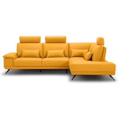 Hestby Leather Modular Corner Sofa, 2.5 Seater with Right Bumper, Saffron
