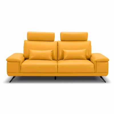 Hestby Leather Sofa, 2.5 Seater, Saffron