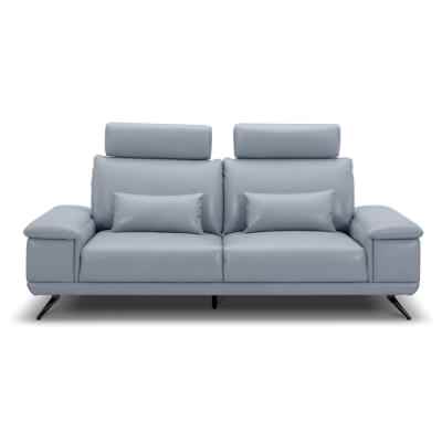 Hestby Leather Sofa, 2.5 Seater, Slate Blue