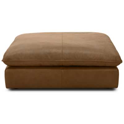 Viskar Leather Ottoman, Mocha