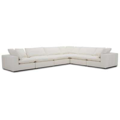 Porska Fabric Modular Corner Sofa, 7 Seater, Off White