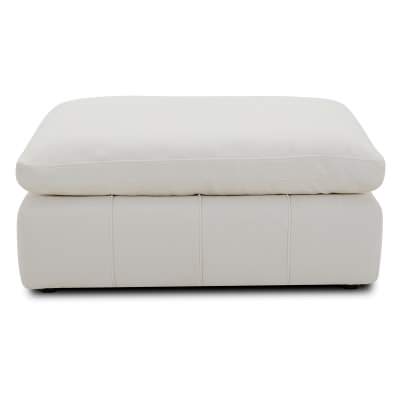 Porska Fabric Ottoman, Off White