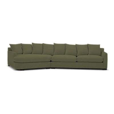 Dorvix Fabric Modular Sofa, 3 Seater with Left Bumper, Moss