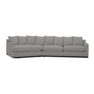 Dorvix Fabric Modular Sofa, 3 Seater with Left Bumper, Latte