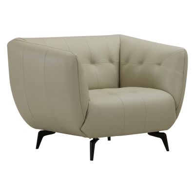 Arlsta Leather Armchair, Light Grey