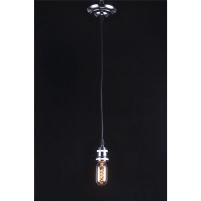 Edison Style Capsule Light Bulb with Chrome  Fitting