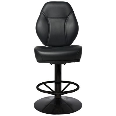 Cairo Commercial Grade Vinyl Gaming Stool, Disc Base, Black / Black