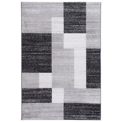Kimberley Abstract Blocks Modern Rug, 330x240cm, Grey