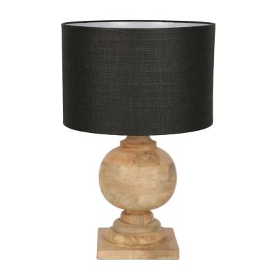 Coach Timber Base Table Lamp, Natural / Black