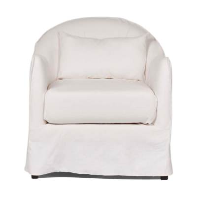 Ville Linen Slip Cover Armchair, White