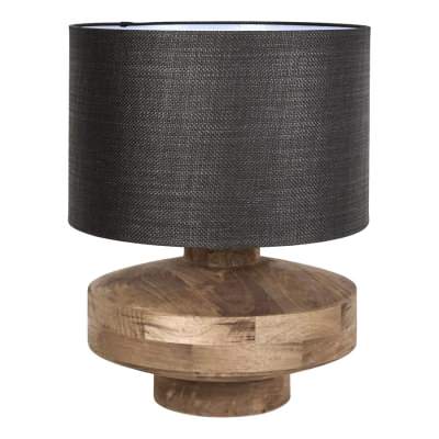 Lunara Mango Wood Base Table Lamp, Natural / Black