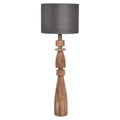 Magnus Mango Wood Base Floor Lamp, Natural / Black