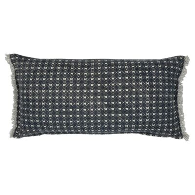 R&H Butterfly Lace Fabric Lumbar Cushion, Denim