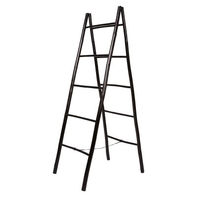 Allison Bamboo Foldable A-shape Ladder Rack, Black