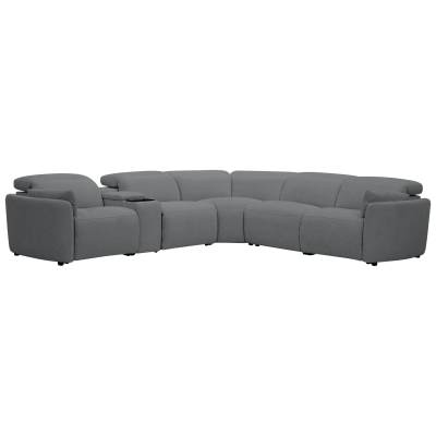 Runava Fabric Modular Corner Sofa with Electric Recliners, 5 Seater, Dark Grey