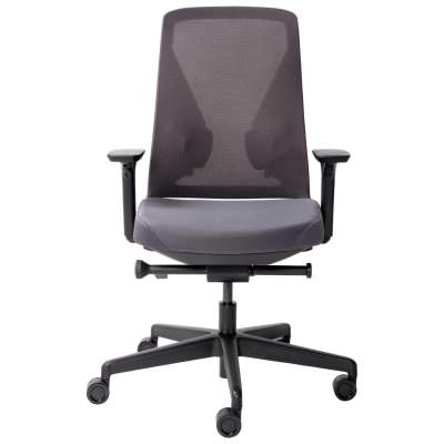 Konfurb Sense Fabric Office Chair with Arms, Grey