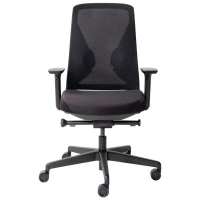 Konfurb Sense Fabric Office Chair with Arms, Black