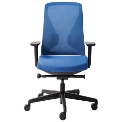 Konfurb Sense Fabric Office Chair with Arms, Blue