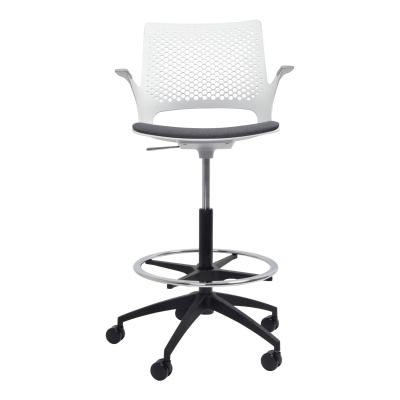 Konfurb Harmony Drafting Chair, Light Grey