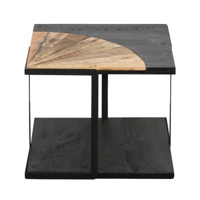 Sublime Commercial Grade Recycled Timber & Steel Square Side Table