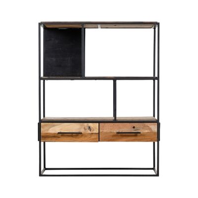 Sublime Commercial Grade Recycled Timber & Steel Compact Display Shelf