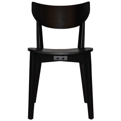 Rialto Commercial Grade Oak Timber Dining Chair, Timber Seat, Black