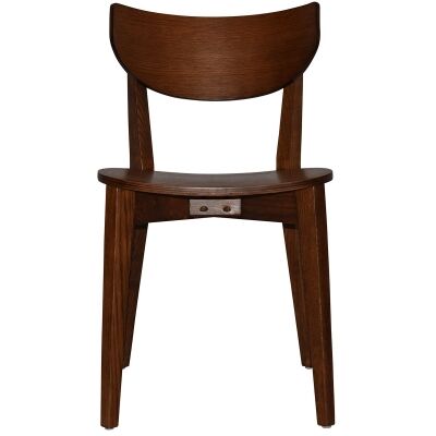 Rialto Commercial Grade Oak Timber Dining Chair, Timber Seat, Light Walnut