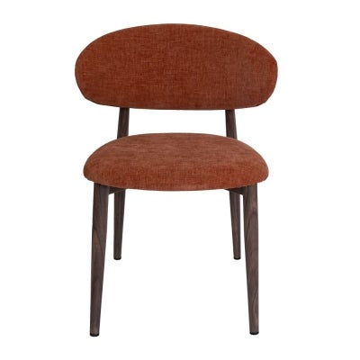 Scarlett Commercial Grade Fabric Dining Chair, Clay / Walnut