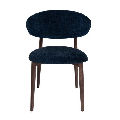 Scarlett Commercial Grade Fabric Dining Chair, Navy / Walnut