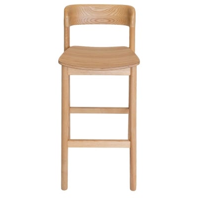 Matilda Commercial Grade Ashwood Bar Stool, Timber Seat, Natural