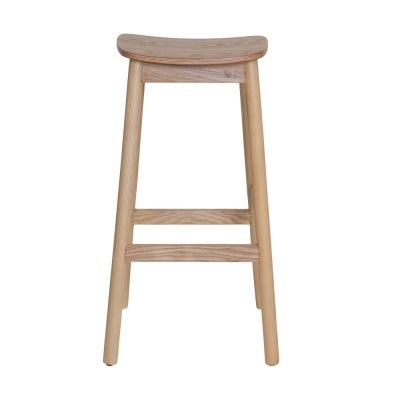 Matilda Commercial Grade Ashwood Backless Bar Stool, Timber Seat, Natural