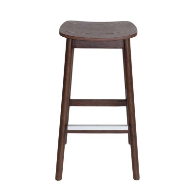 Matilda Commercial Grade Ashwood Backless Bar Stool, Timber Seat, Walnut