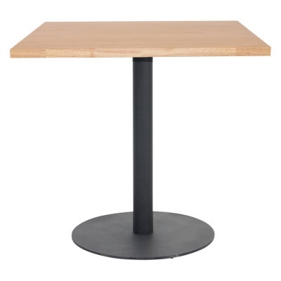 Danube Commercial Grade Timber & Steel Square Dining Table, 80cm, Natural / Black
