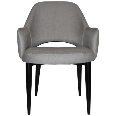 Albury Commercial Grade Gravity Fabric Tub Chair, Metal Leg, Steel / Black