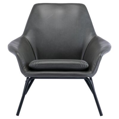Fermoy Faux Leather Lounge Amrchair, Grey