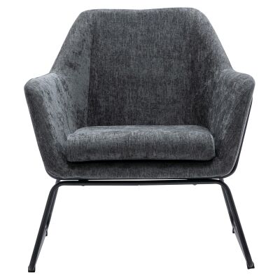 Mezzi Fabric Lounge Armchair, Dark Grey