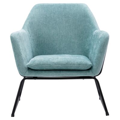 Mezzi Fabric Lounge Armchair, Light Blue